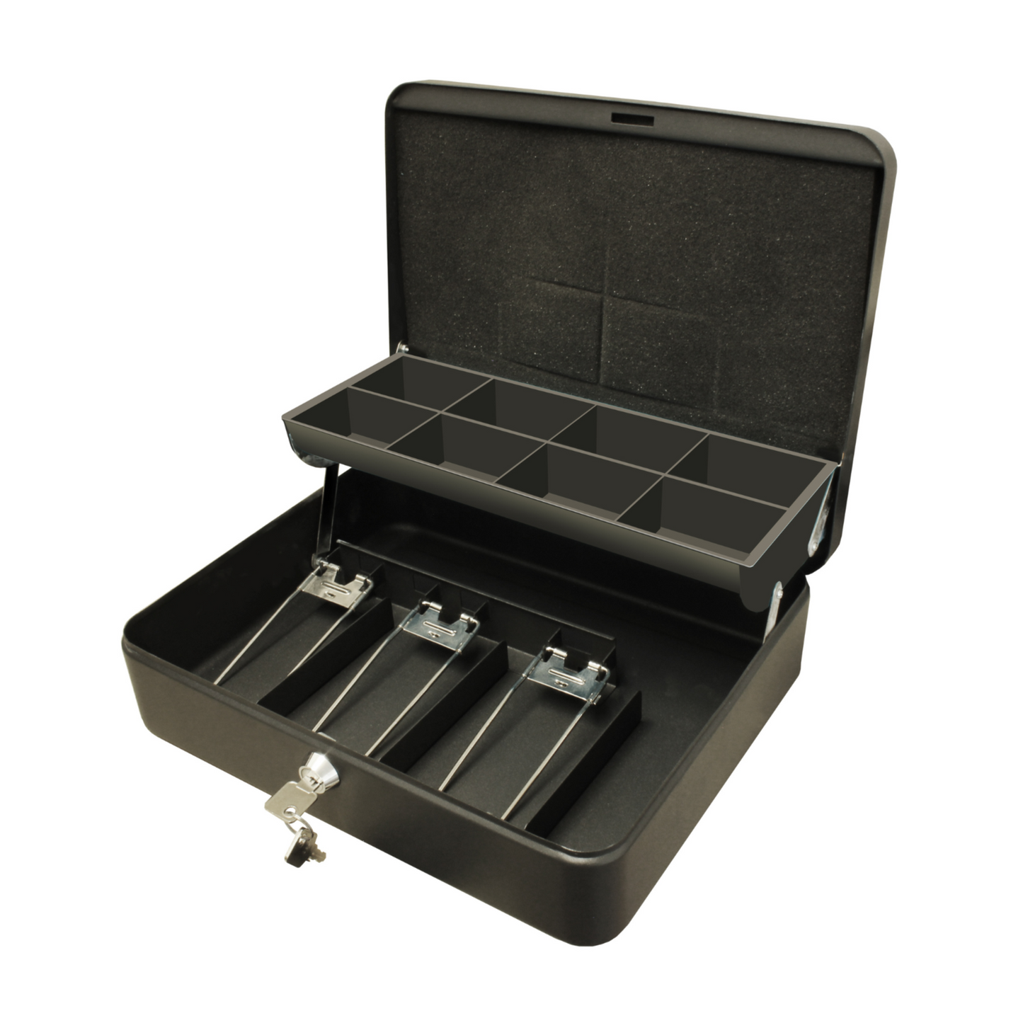 "The Ultimate Cash Box" with Foam Lining and Cantilever Coin Tray