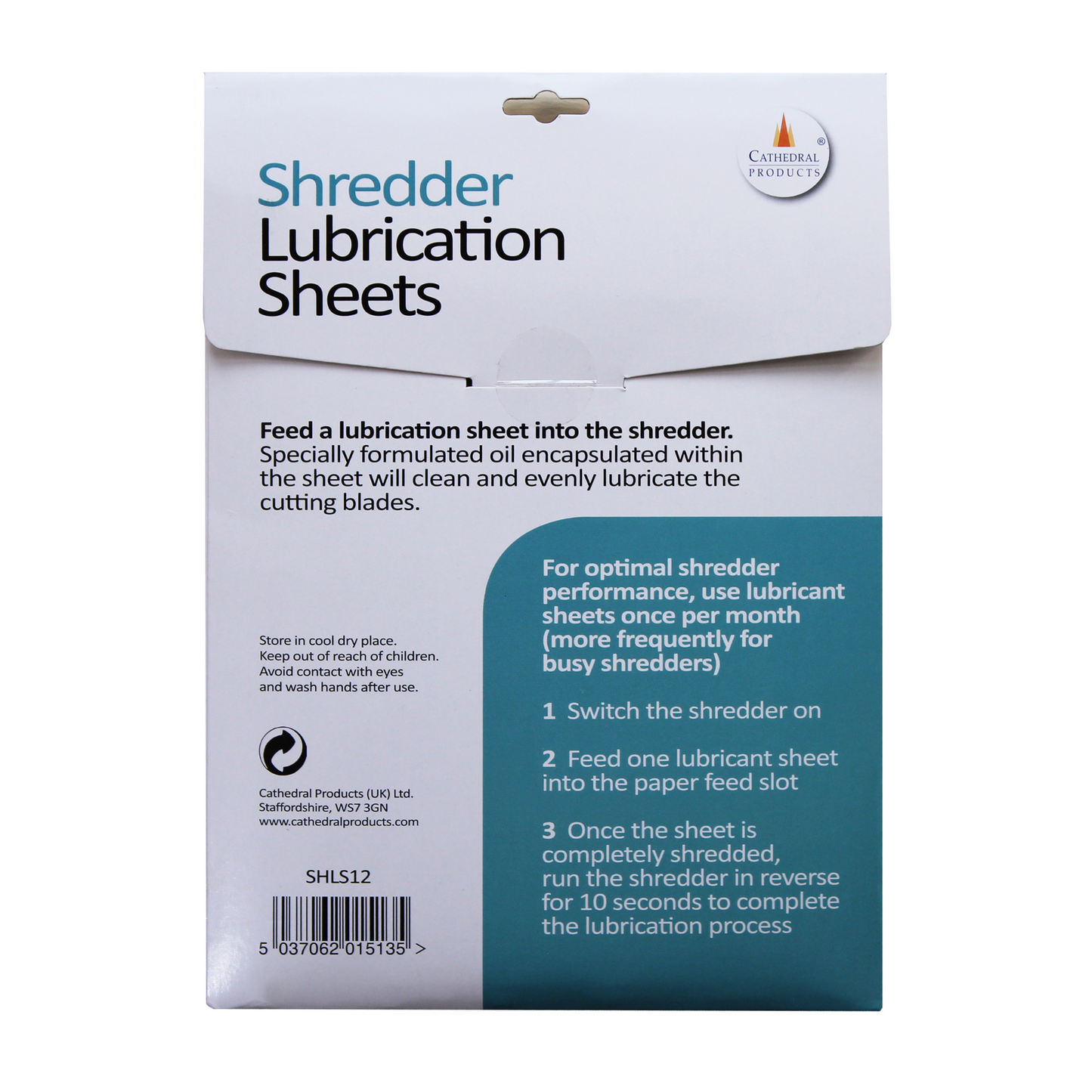 Pack of 12 Shredder Lubrication Sheets