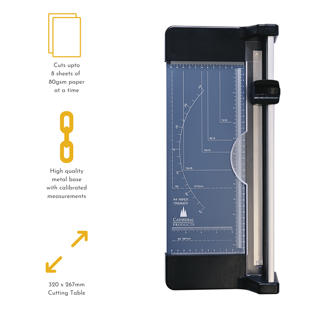 A4 Rotary Paper Trimmer Cutter with Metal Base