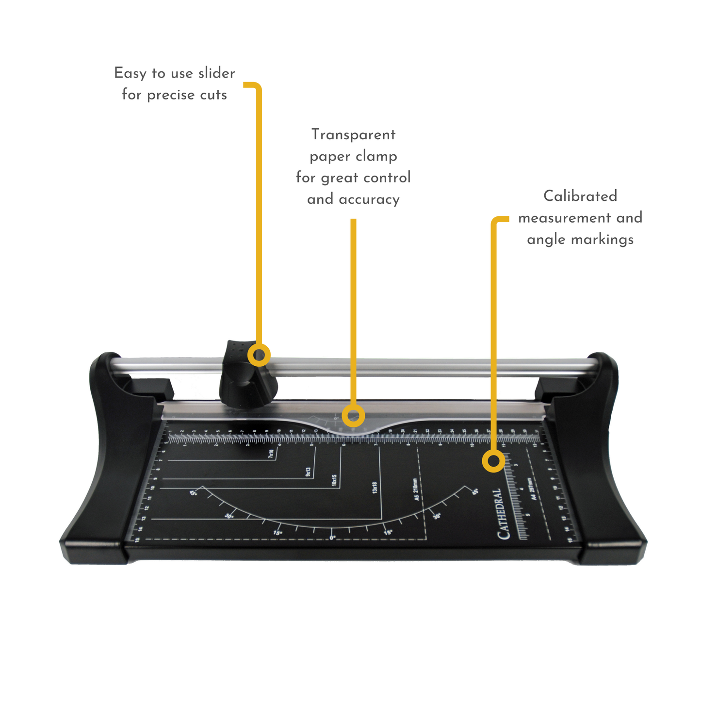 A4 Black Rotary Paper Trimmer with Metal Base