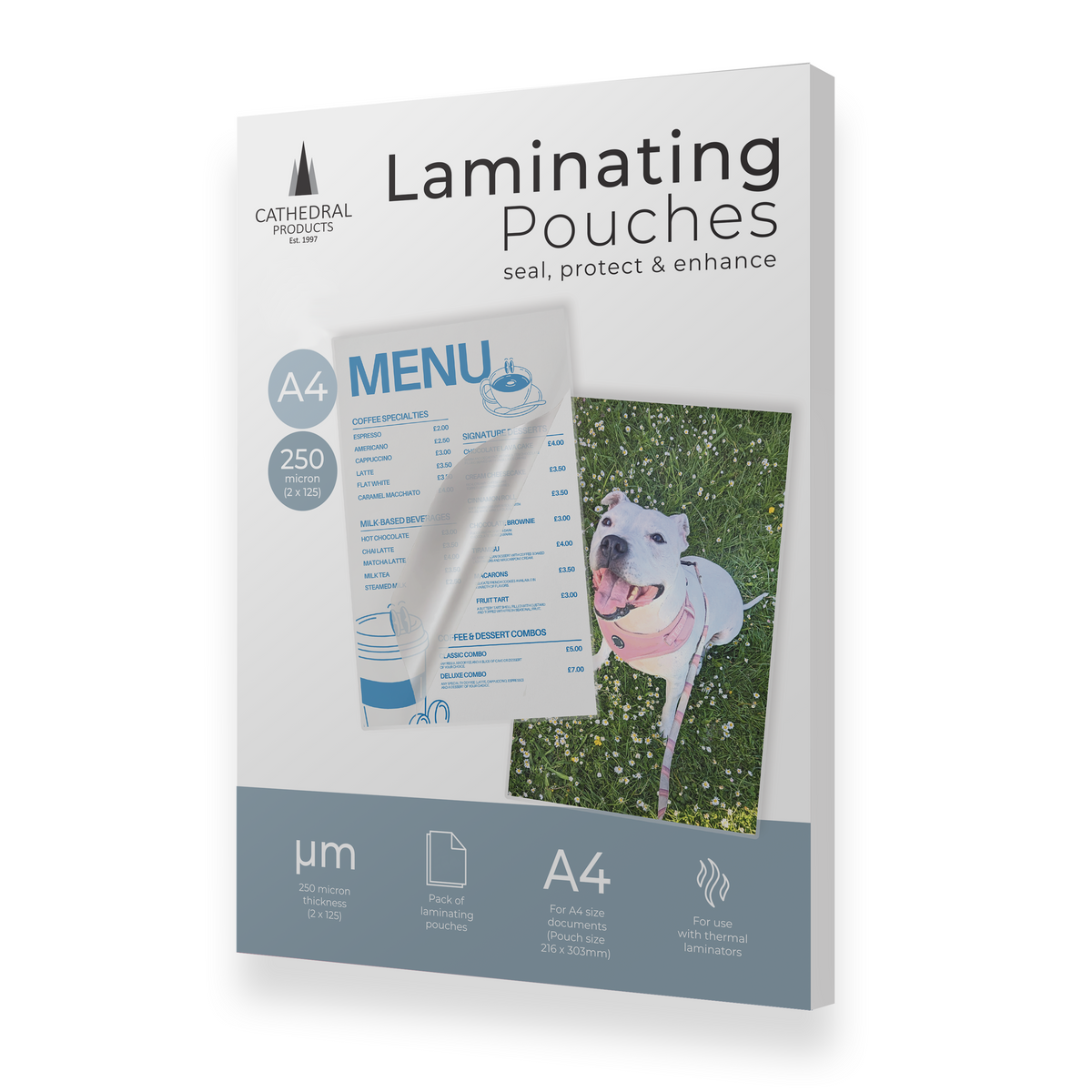 A4 Gloss Laminating Pouches 250 Micron
