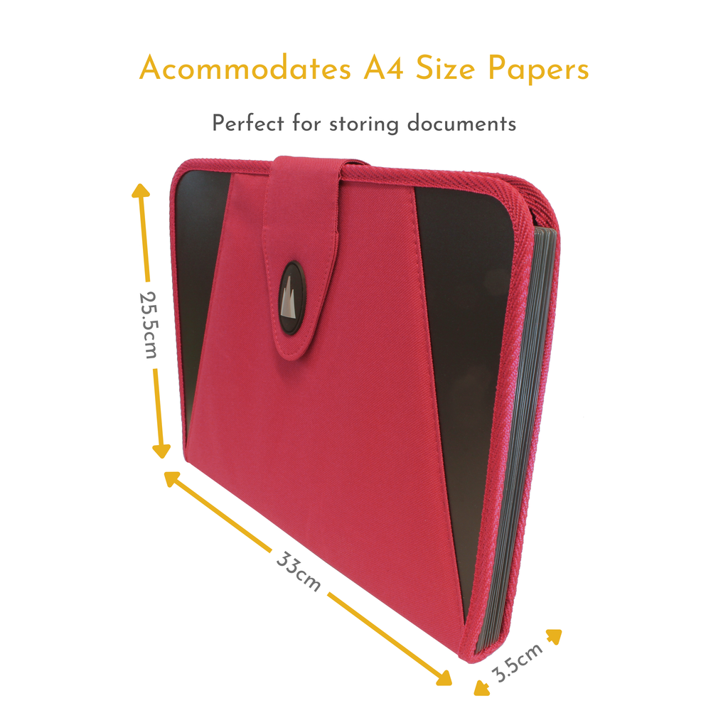 13 Pocket Fabric Expanding File - Red