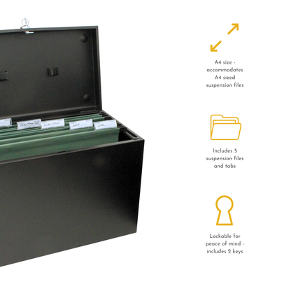 A4 Steel Home File Box