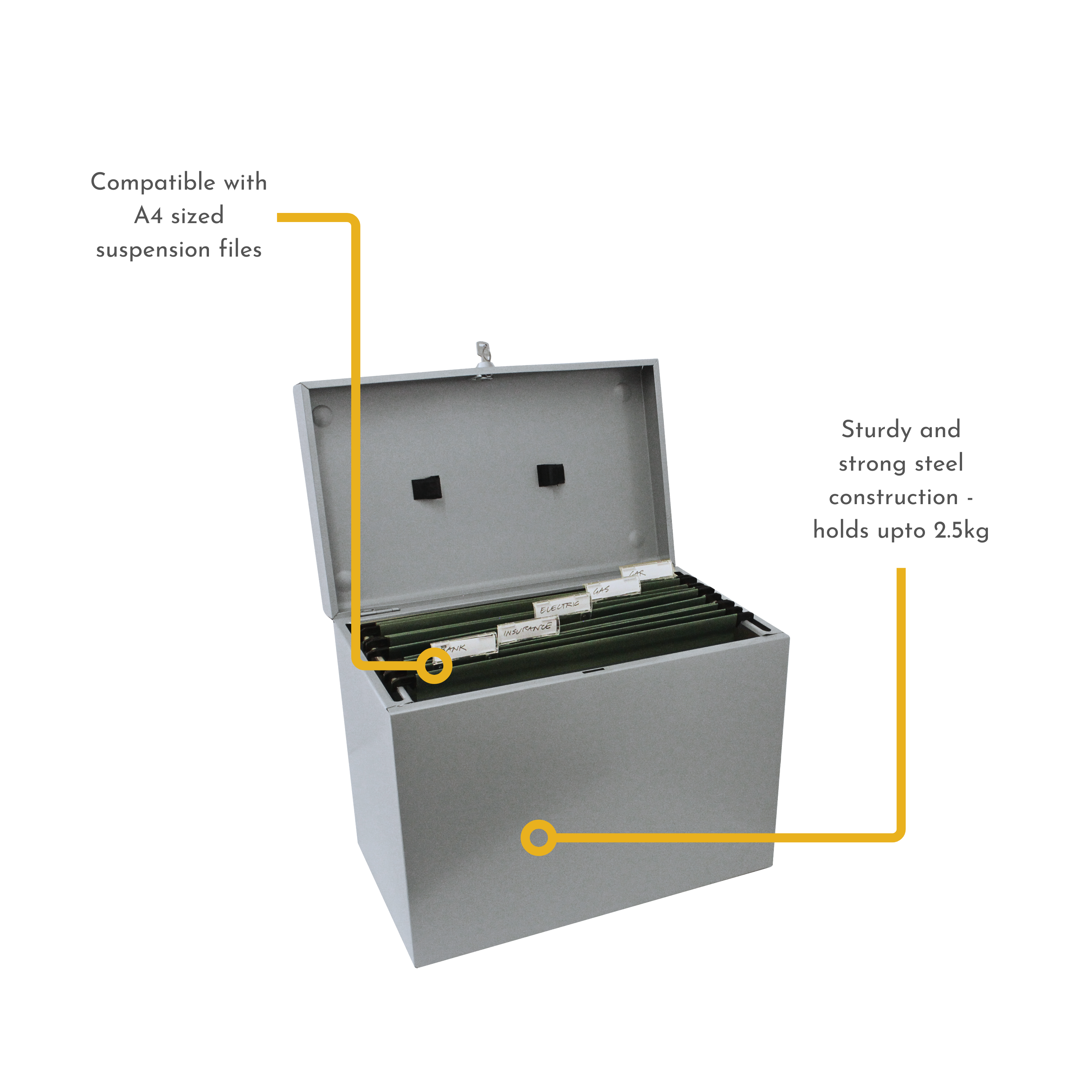 A4 Steel Home File Box