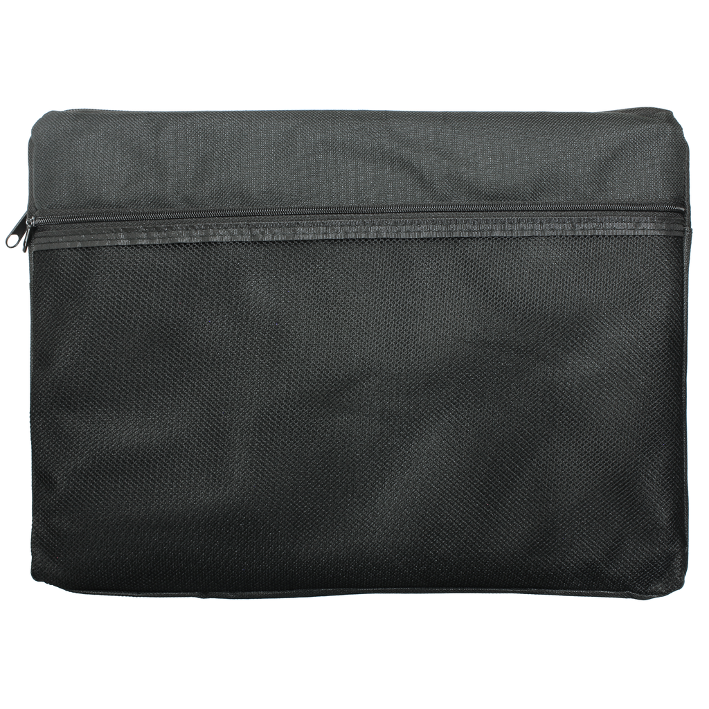 A4 Canvas Document Bag with Zip and Outer Mesh Pocket