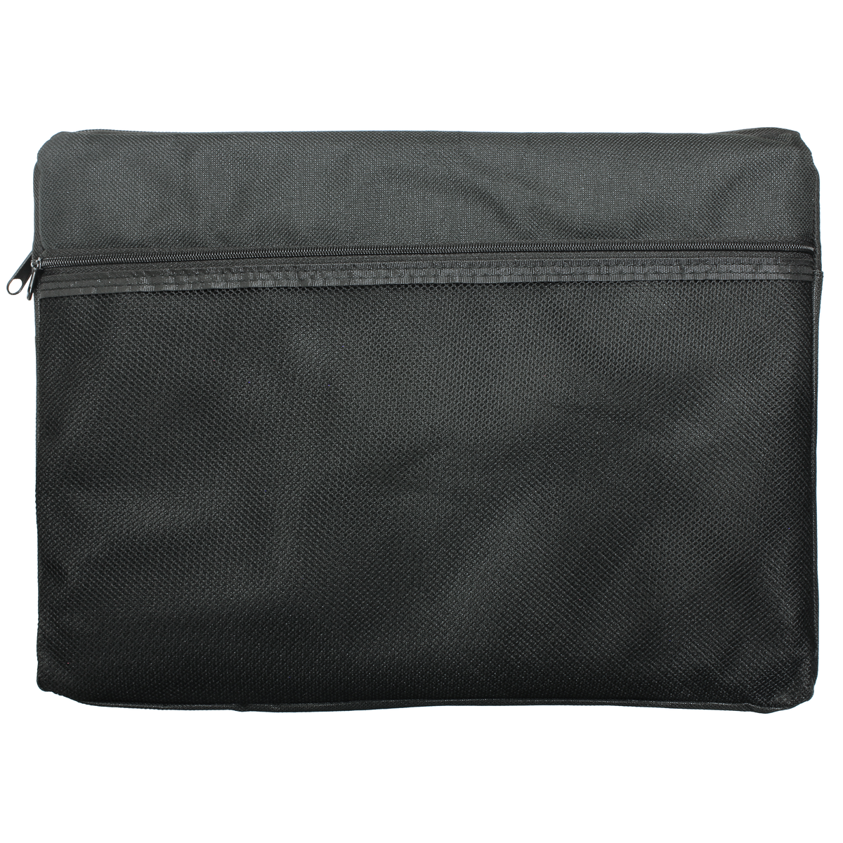 A4 Canvas Document Bag with Zip and Outer Mesh Pocket
