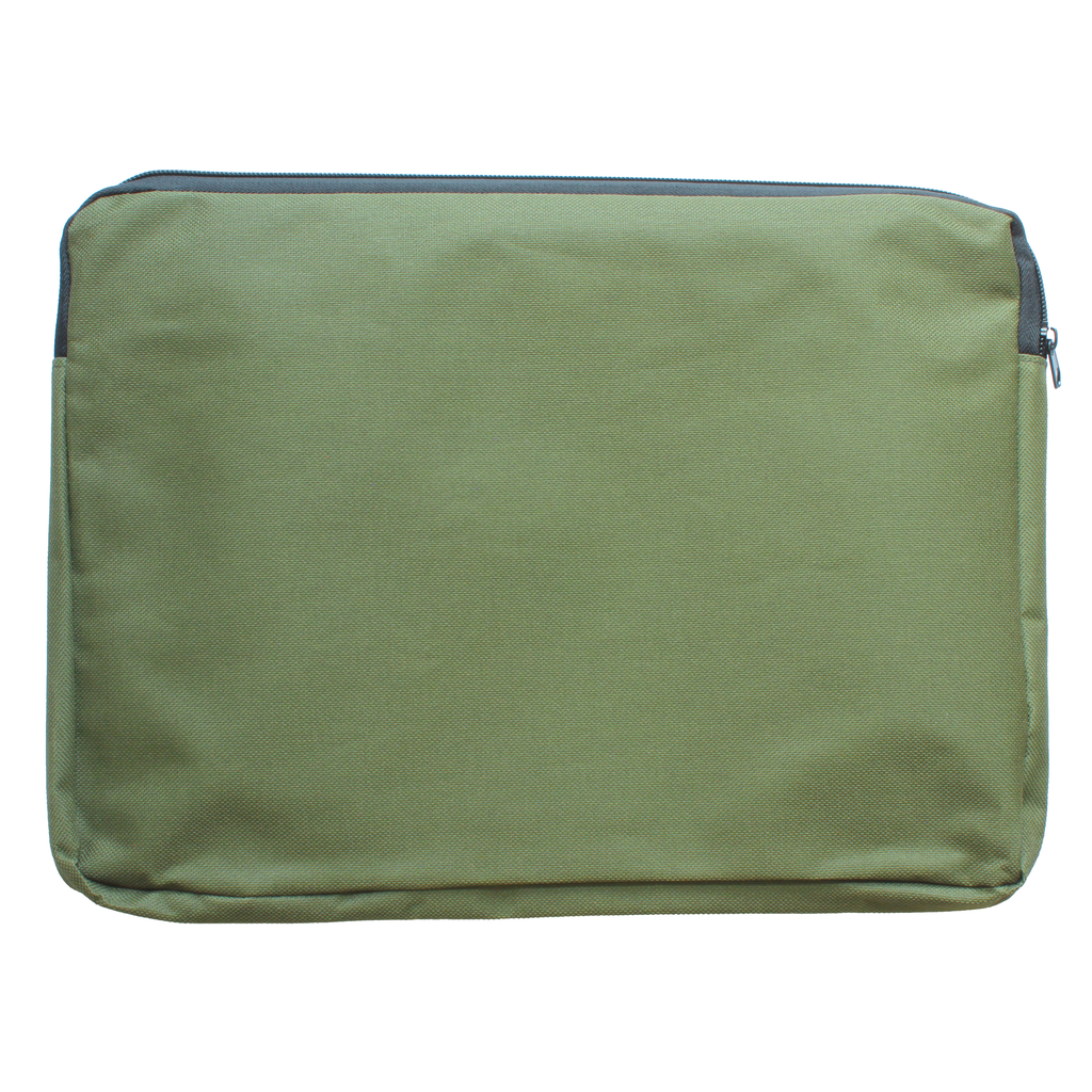 A4 Canvas Document Bag with Zip and Outer Mesh Pocket