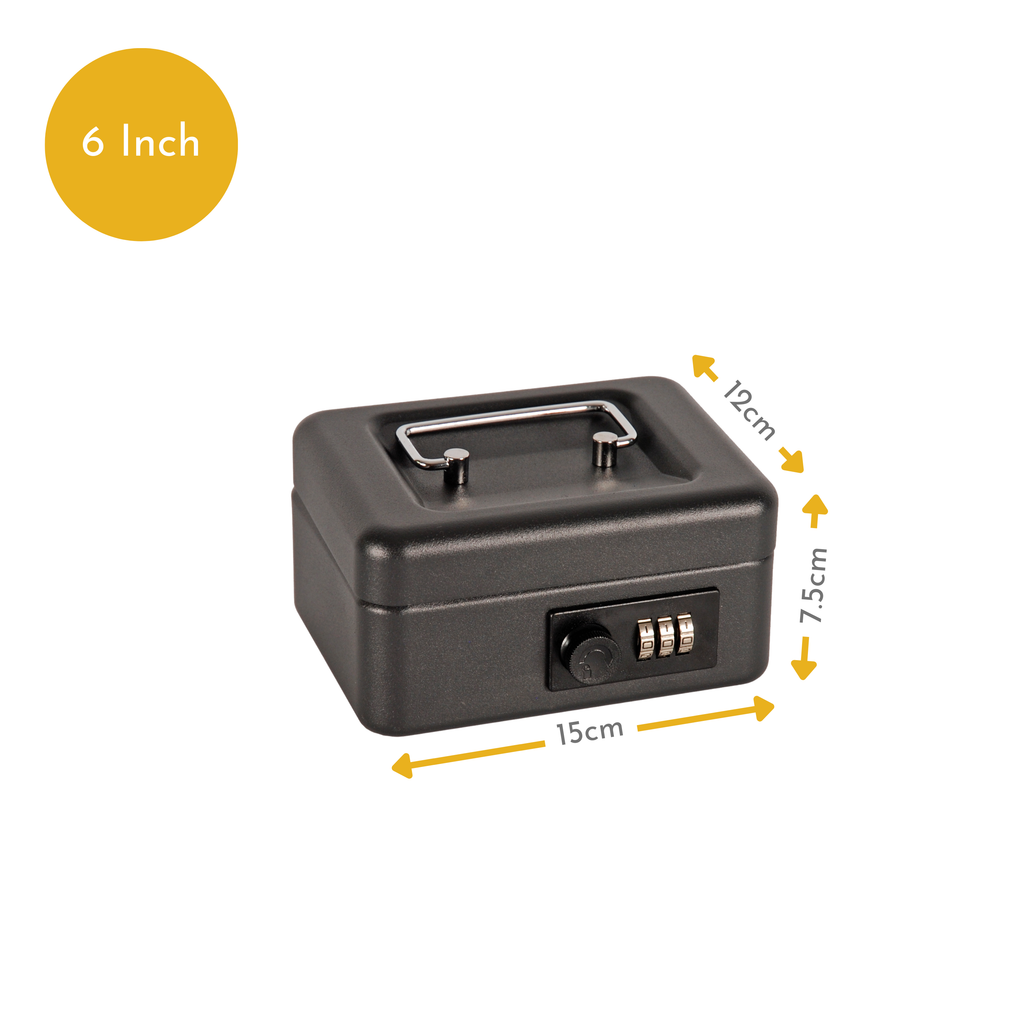 6 Inch Steel Cash Box with Combination Lock