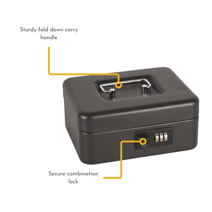 8 Inch Steel Cash Box with Combination Lock