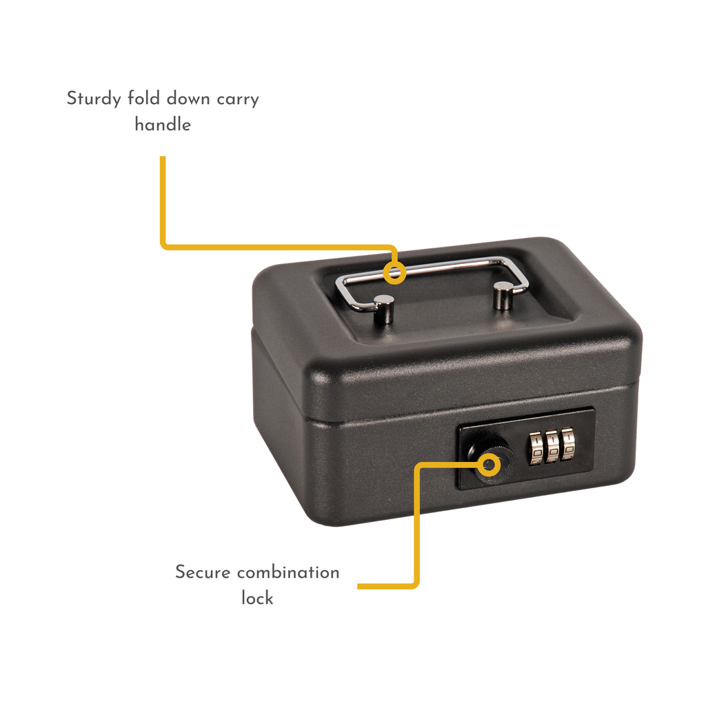 6 Inch Steel Cash Box with Combination Lock