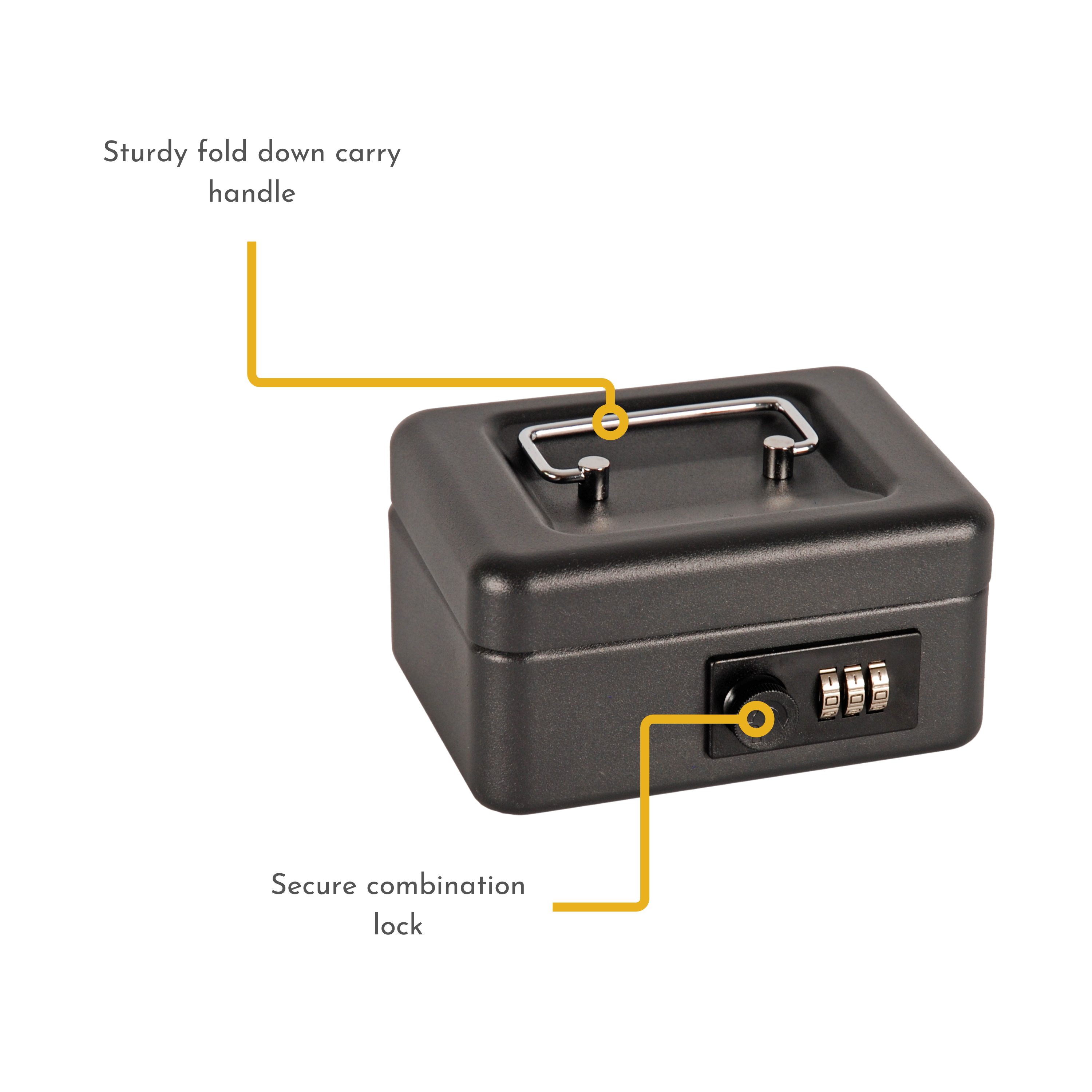 6 Inch Steel Cash Box with Combination Lock