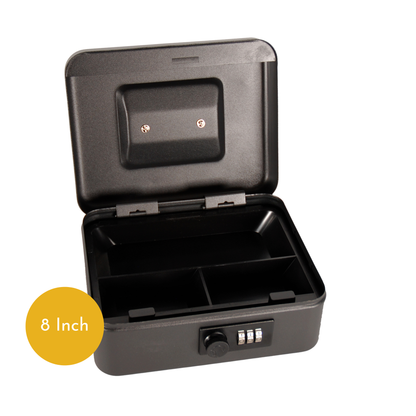 8 Inch Steel Cash Box with Combination Lock