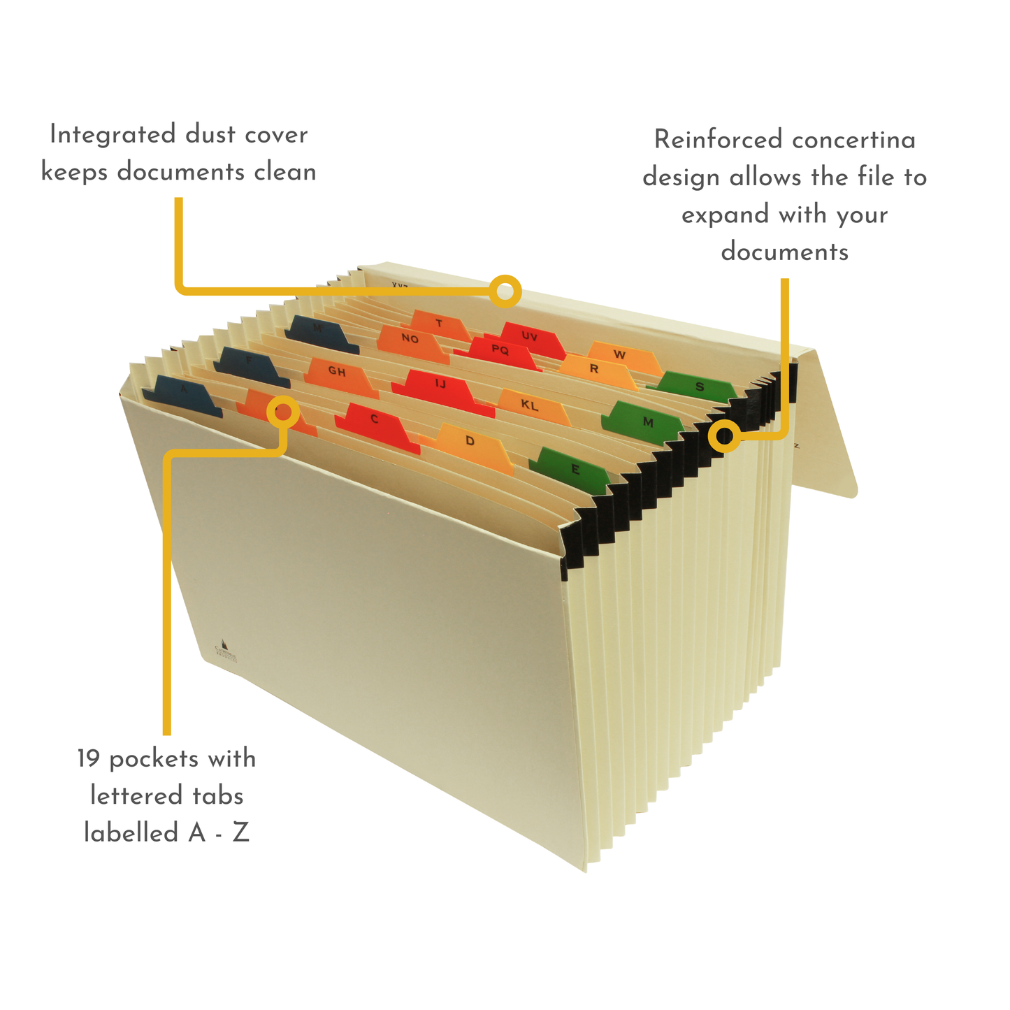 19 Pocket Manila Expanding File With Lettered Tabs A-Z