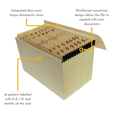 Multi-Purpose 16 Pocket Manila Expanding File