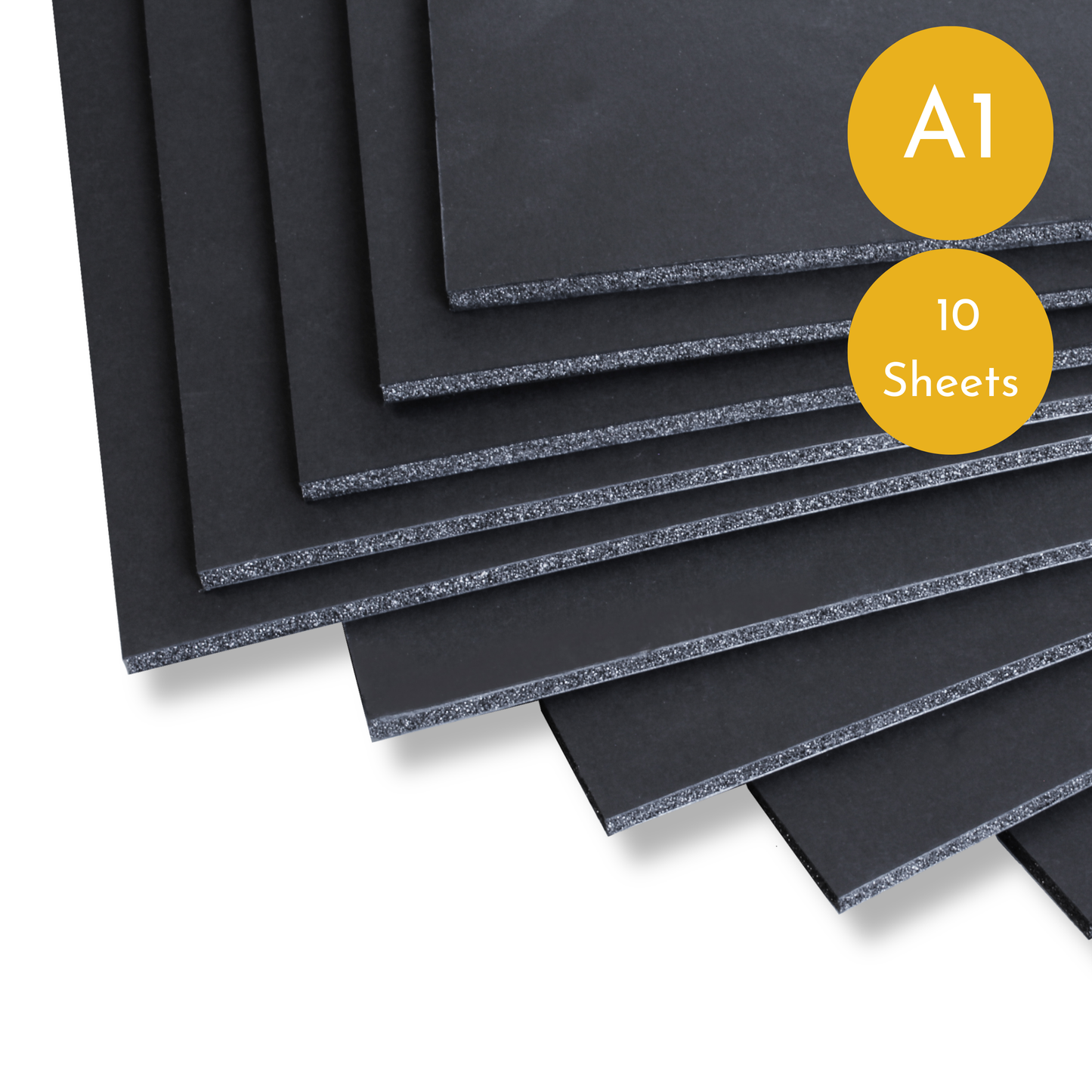 Black 5mm Foamboard - A1 Size (594 x 841mm) - Pack of 10