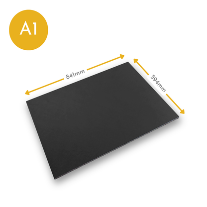 Black 5mm Foamboard - A1 Size (594 x 841mm) - Pack of 10