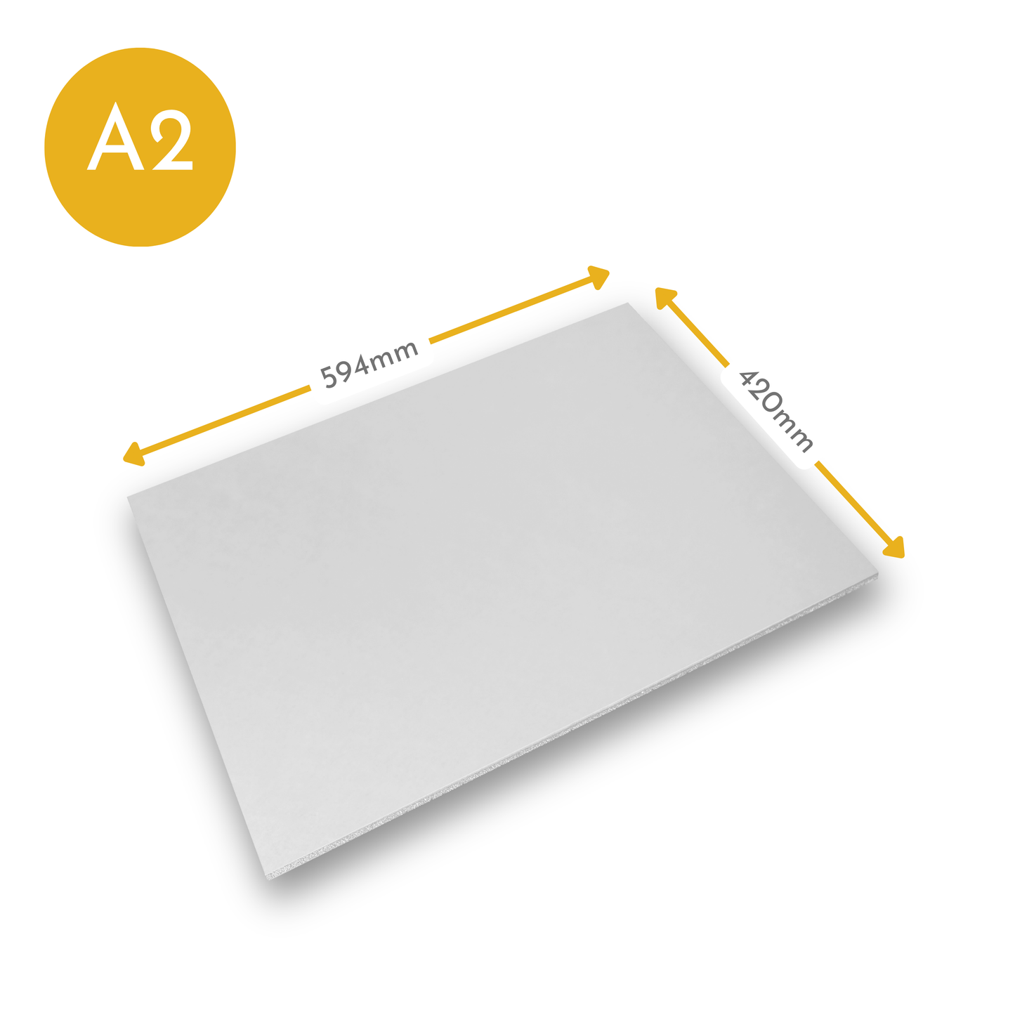 White 5mm Foamboard - A2 Size (420 x 594mm) - Pack of 20