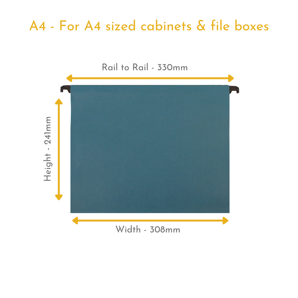 A4 Assorted Colour Suspension Files with Clip on Index Tabs and Inserts - Pack of 10