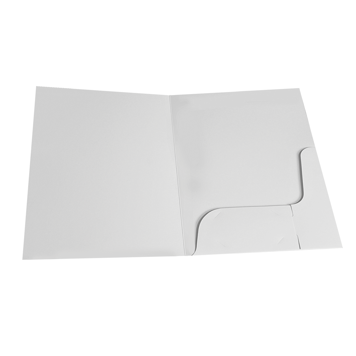 White Gloss 250gsm Card Presentation Folders with Business Card Holder - Pack of 50