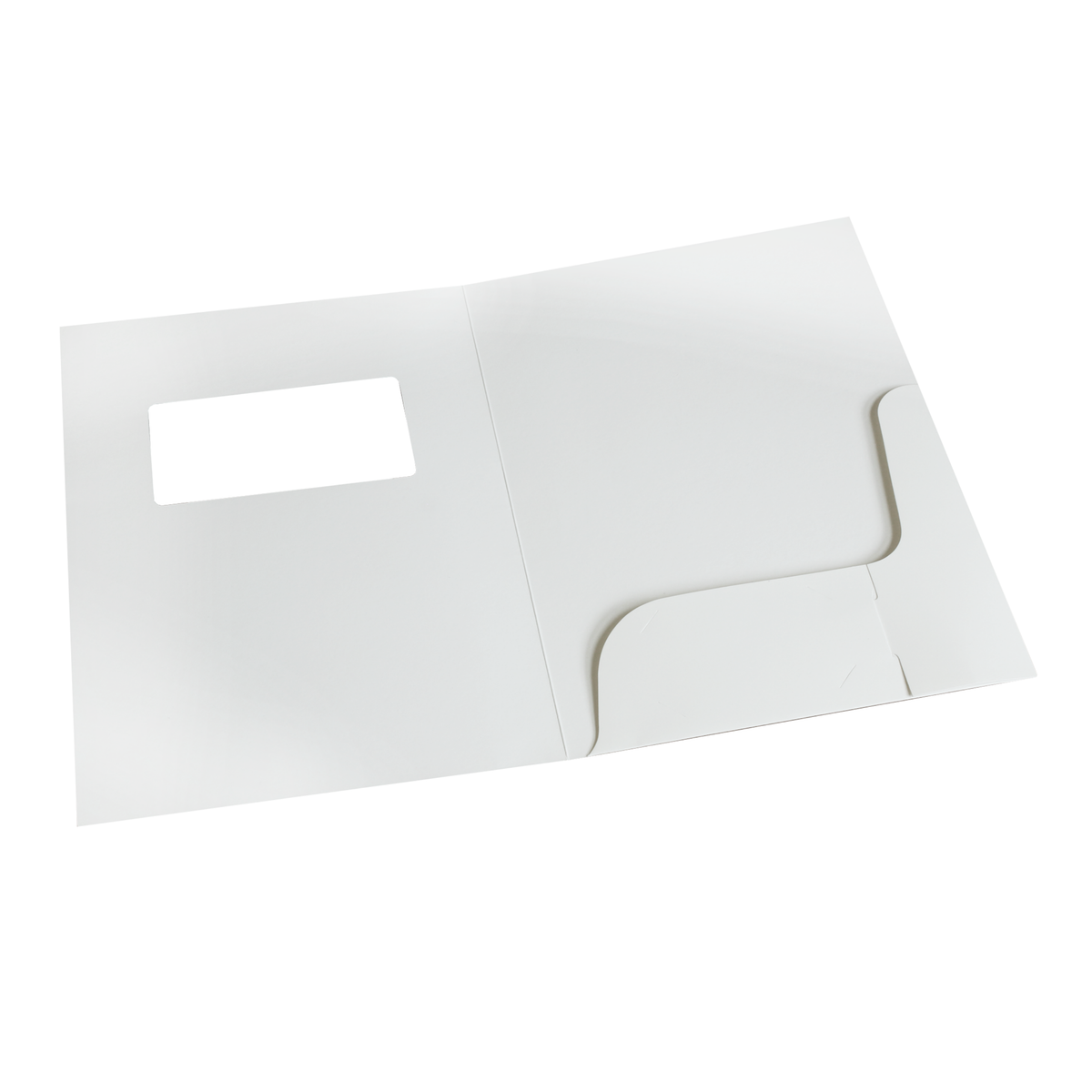 White Gloss 250gsm Card Presentation Folders with Business Card Holder & Window - Pack of 50