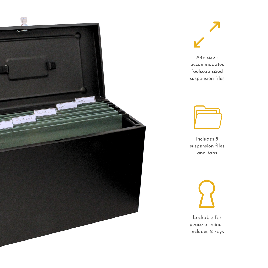 A4+ (Foolscap) Steel Home File Box