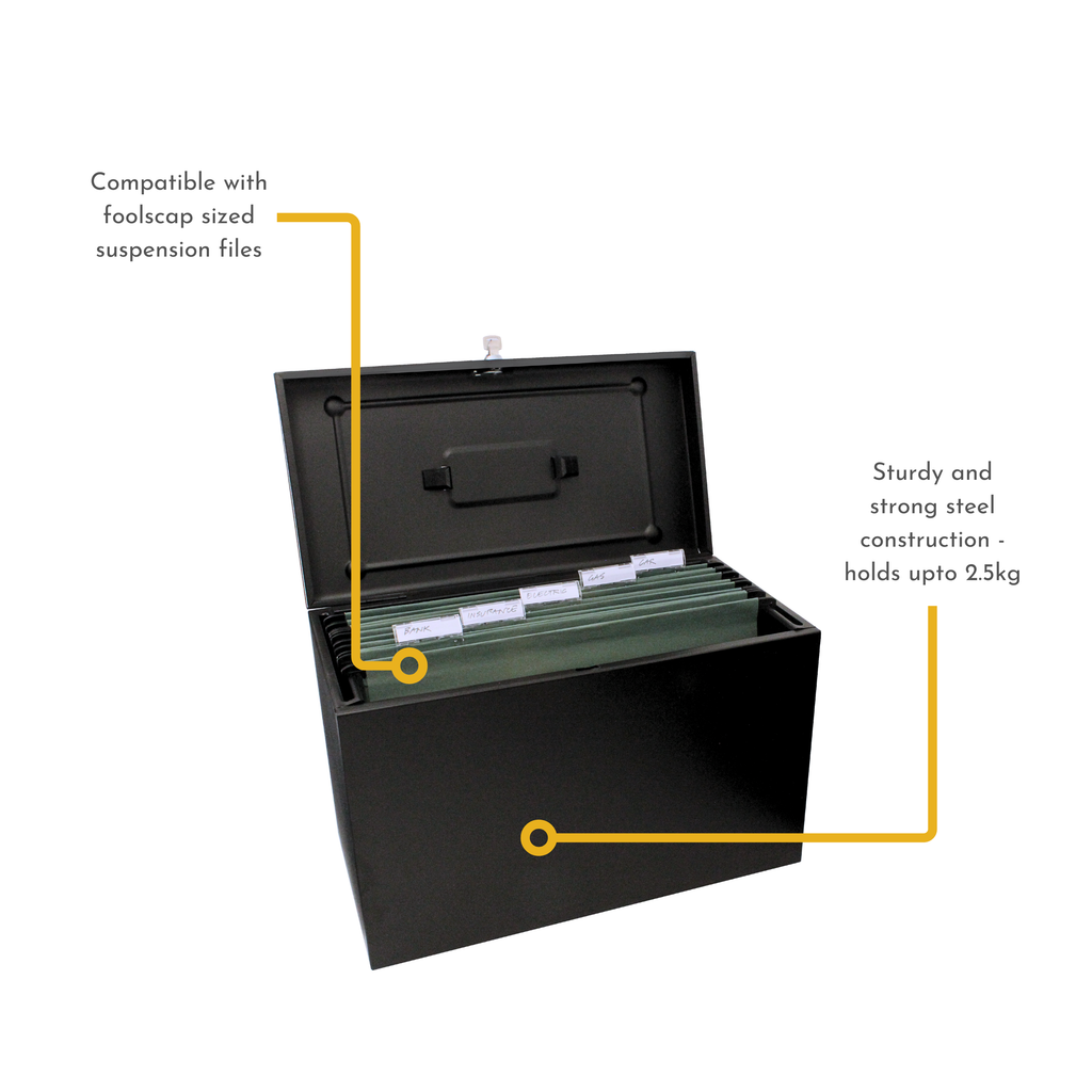 A4+ (Foolscap) Steel Home File Box
