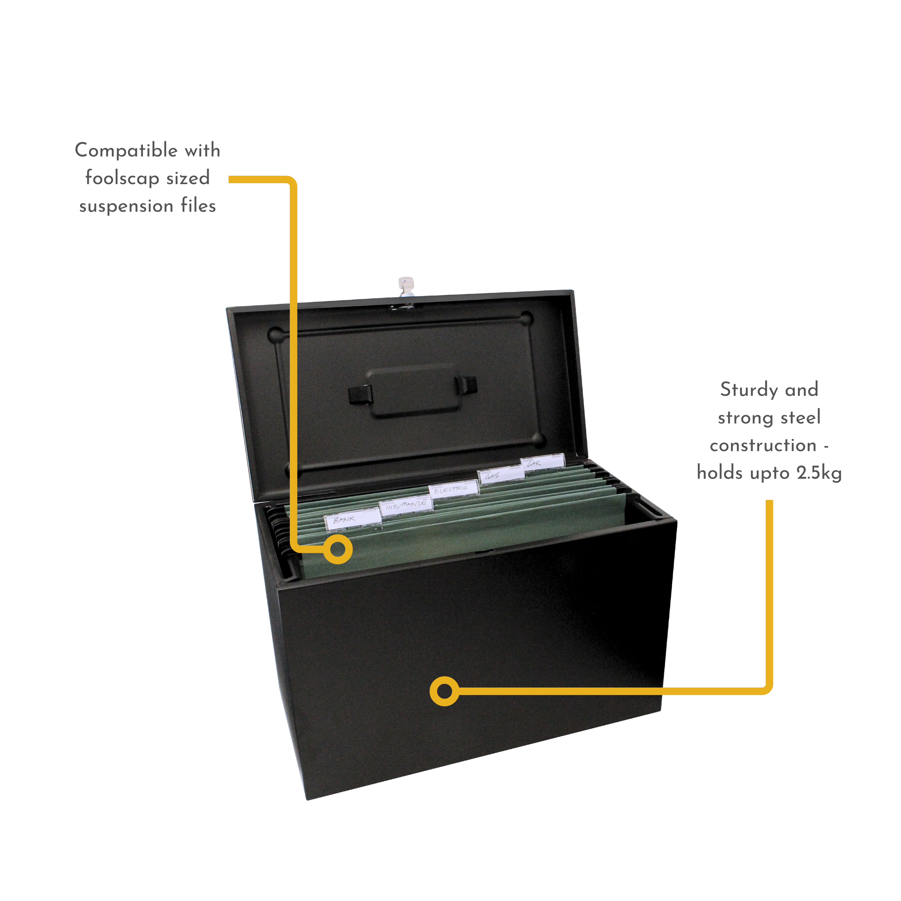 A4+ (Foolscap) Steel Home File Box