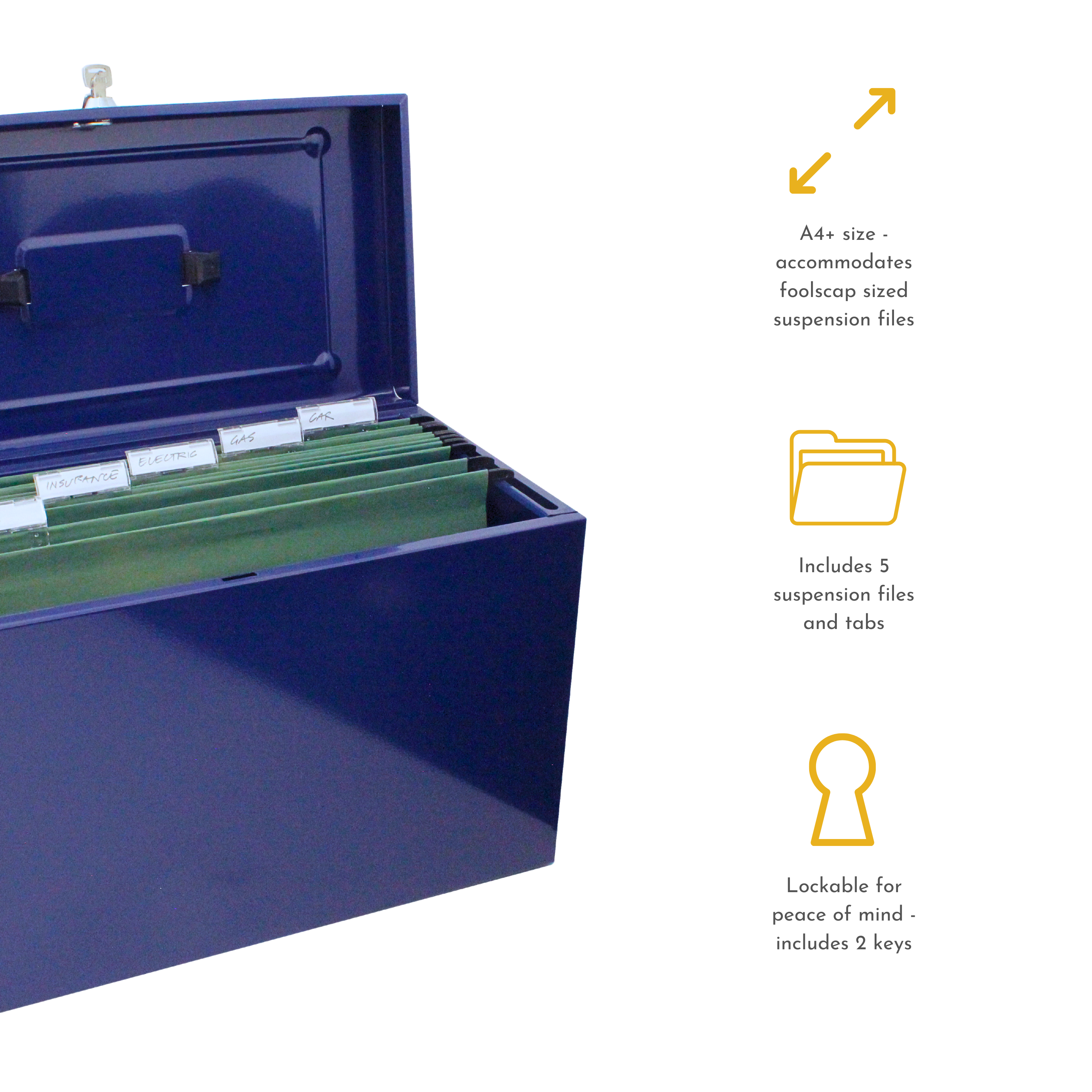 A4+ (Foolscap) Steel Home File Box