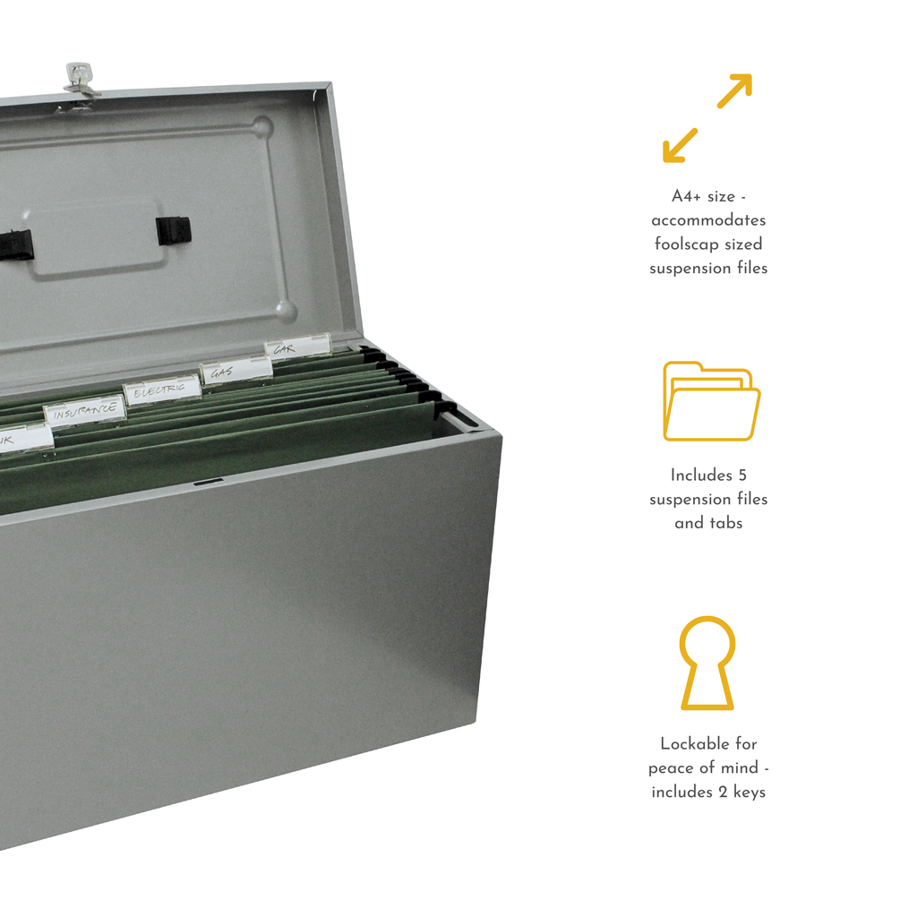A4+ (Foolscap) Steel Home File Box
