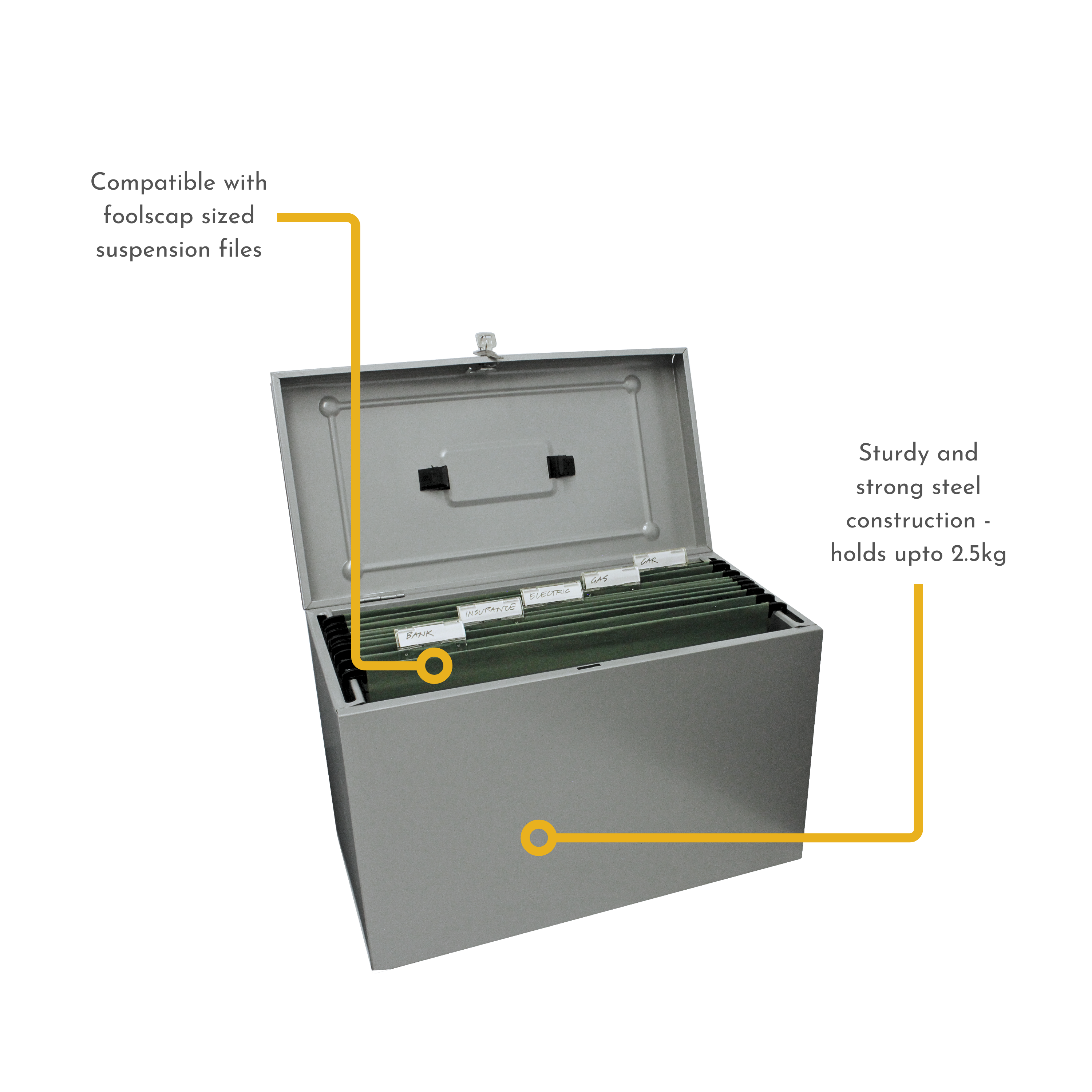 A4+ (Foolscap) Steel Home File Box
