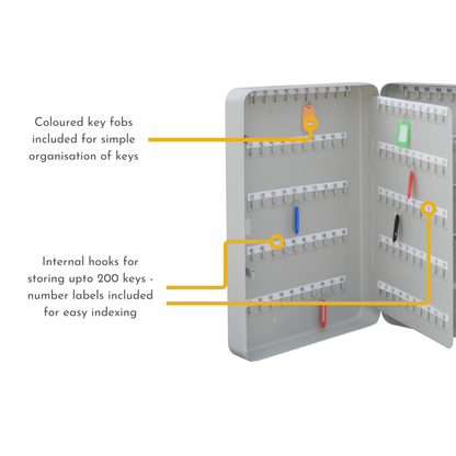 200 Key Capacity Lockable & Wall Mountable Key Cabinet