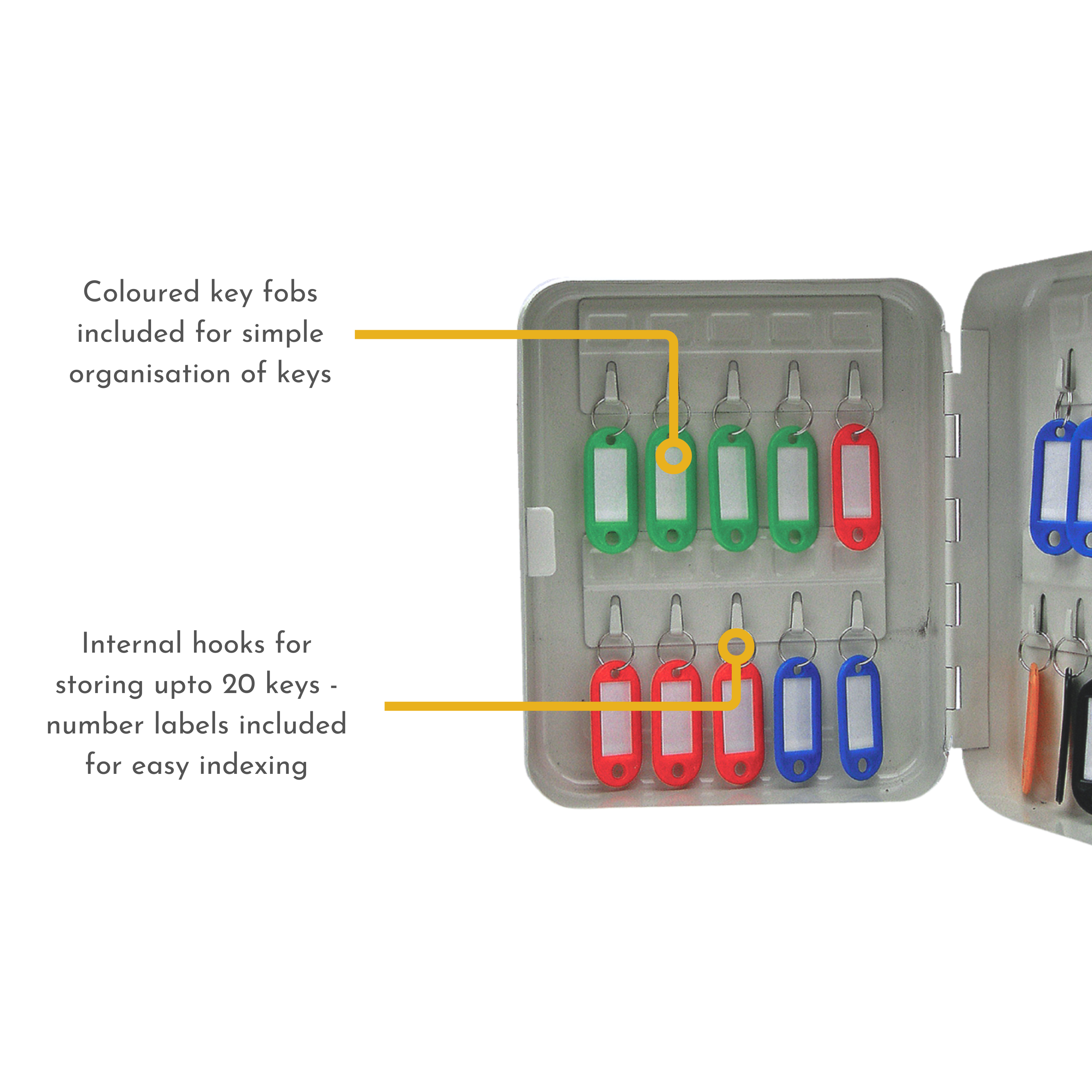 20 Key Capacity Lockable & Wall Mountable Key Cabinet