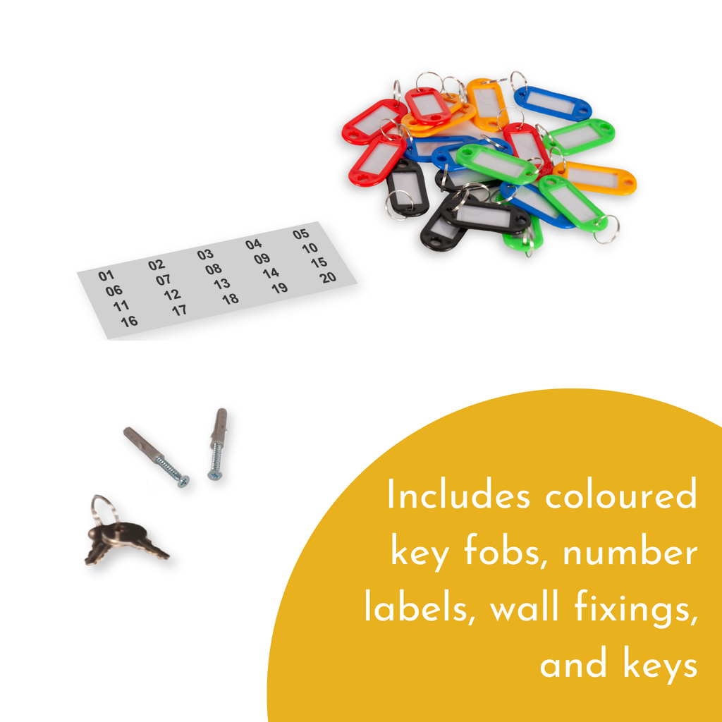 20 Key Capacity Lockable & Wall Mountable Key Cabinet