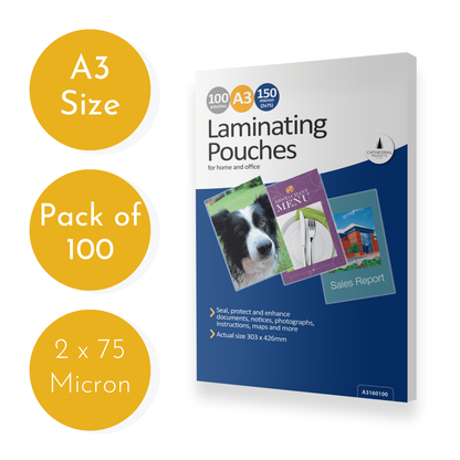 A3 Gloss Laminating Pouches 150 Micron