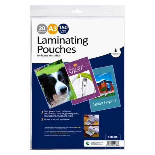 A3 Gloss Laminating Pouches 150 Micron