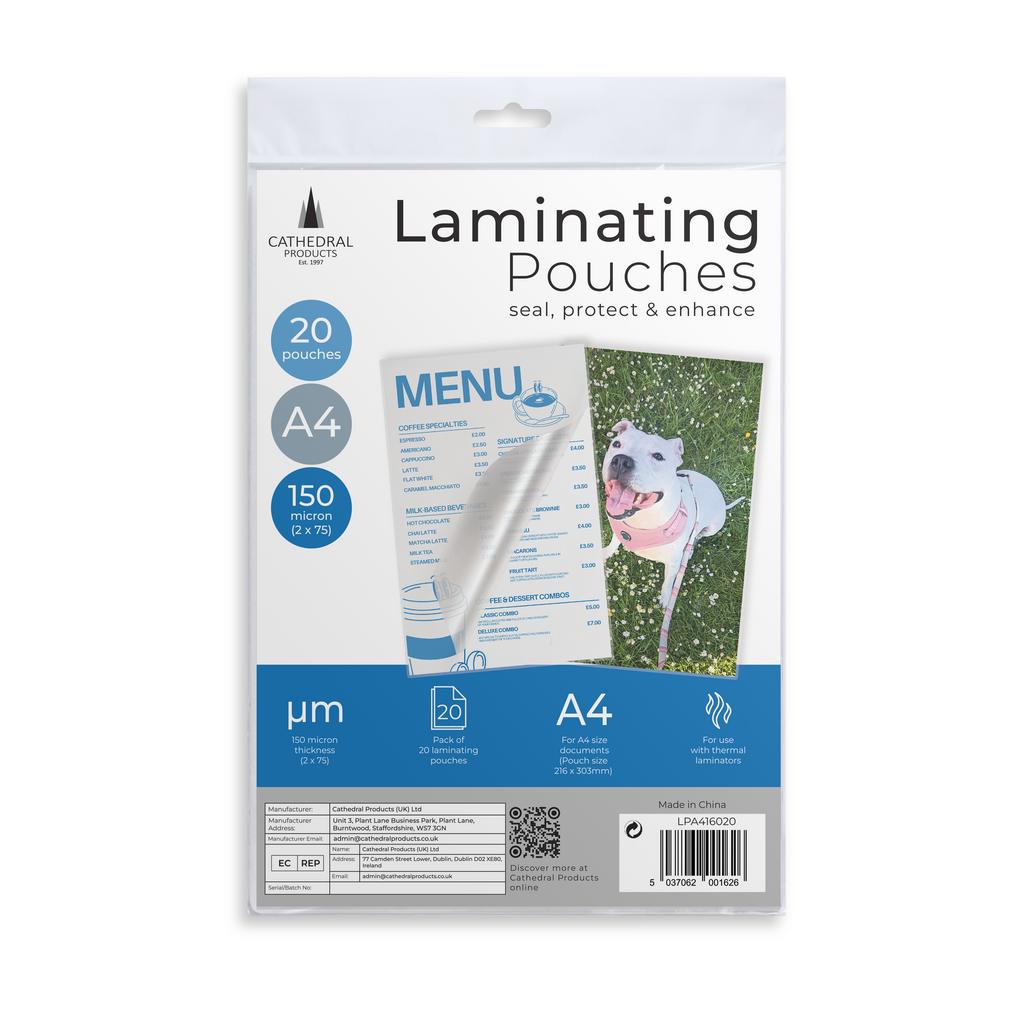 A4 Gloss Laminating Pouches 150 Micron