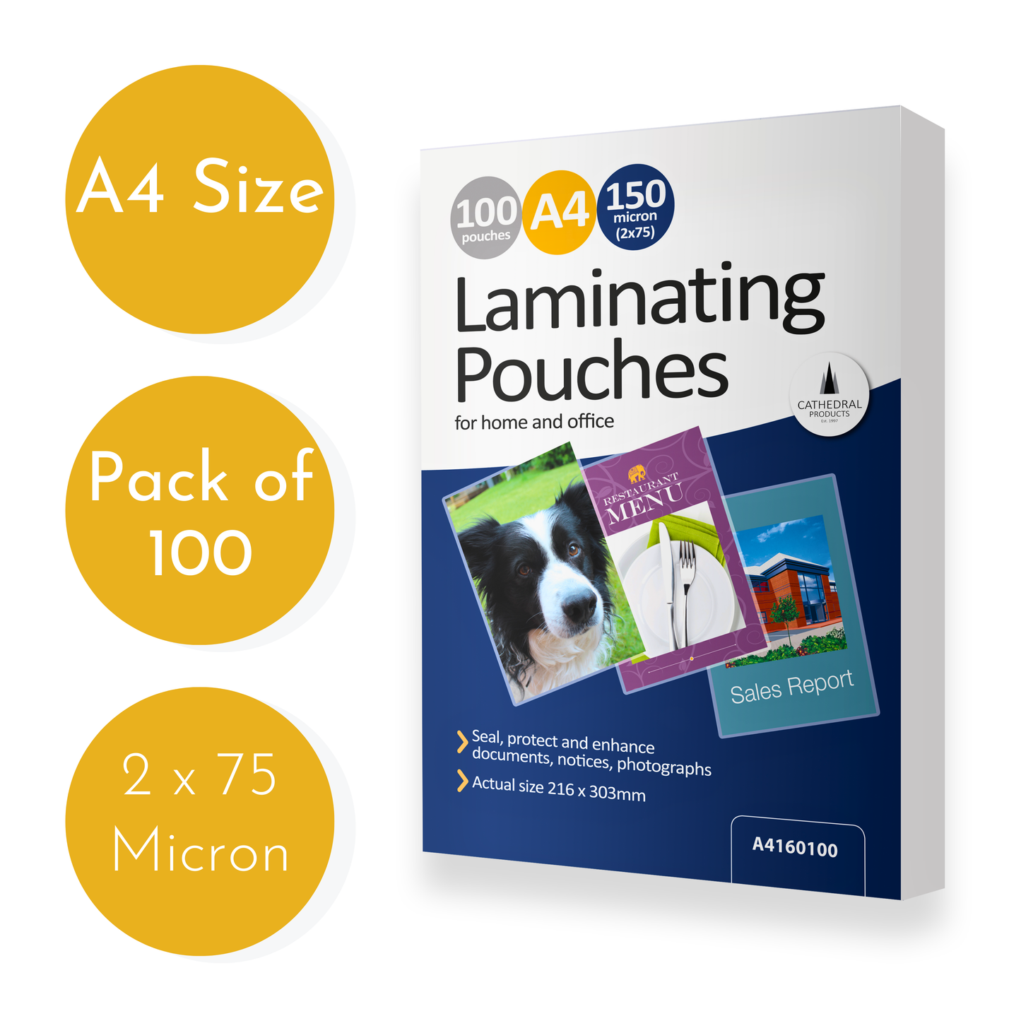 A4 Gloss Laminating Pouches 150 Micron