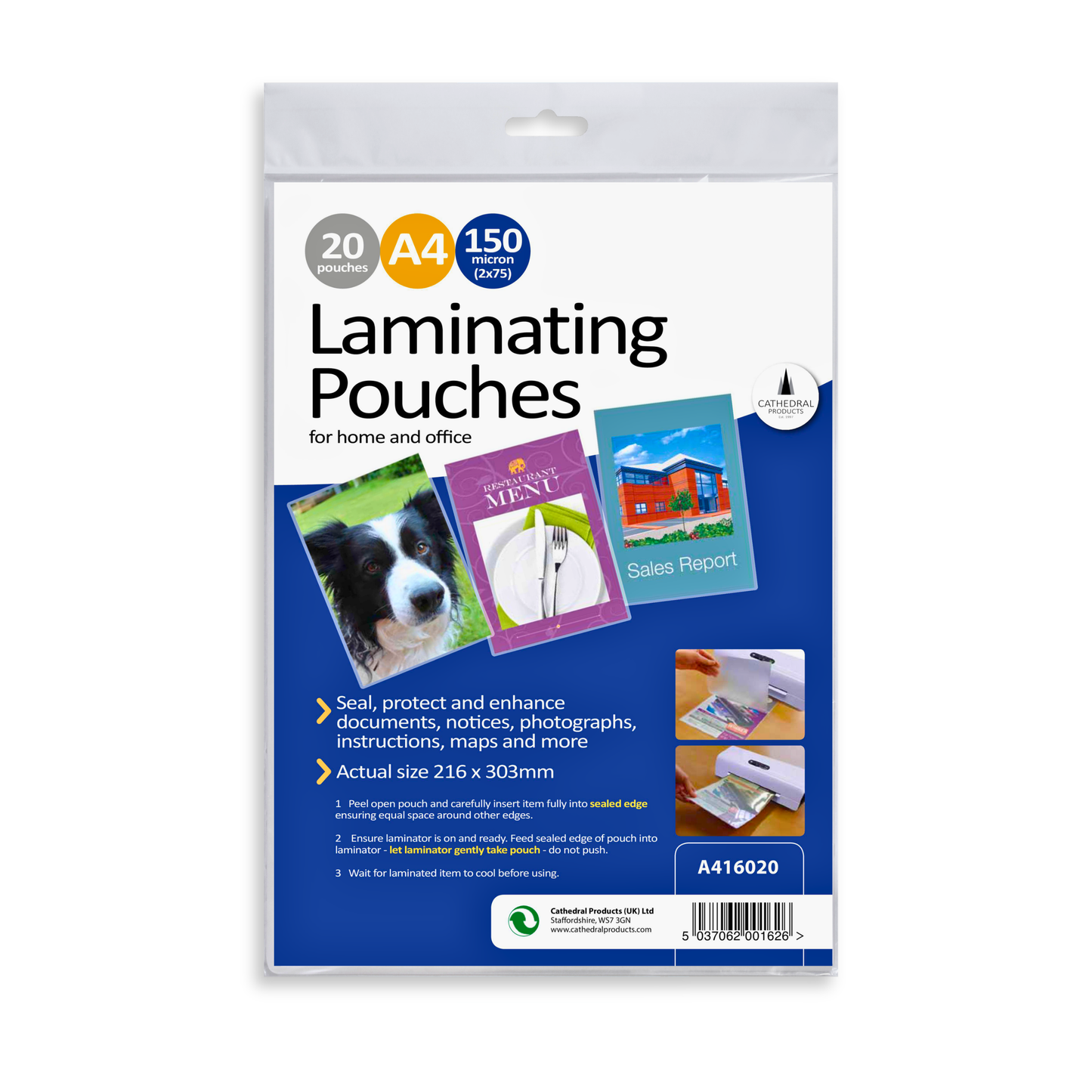 A4 Gloss Laminating Pouches 150 Micron