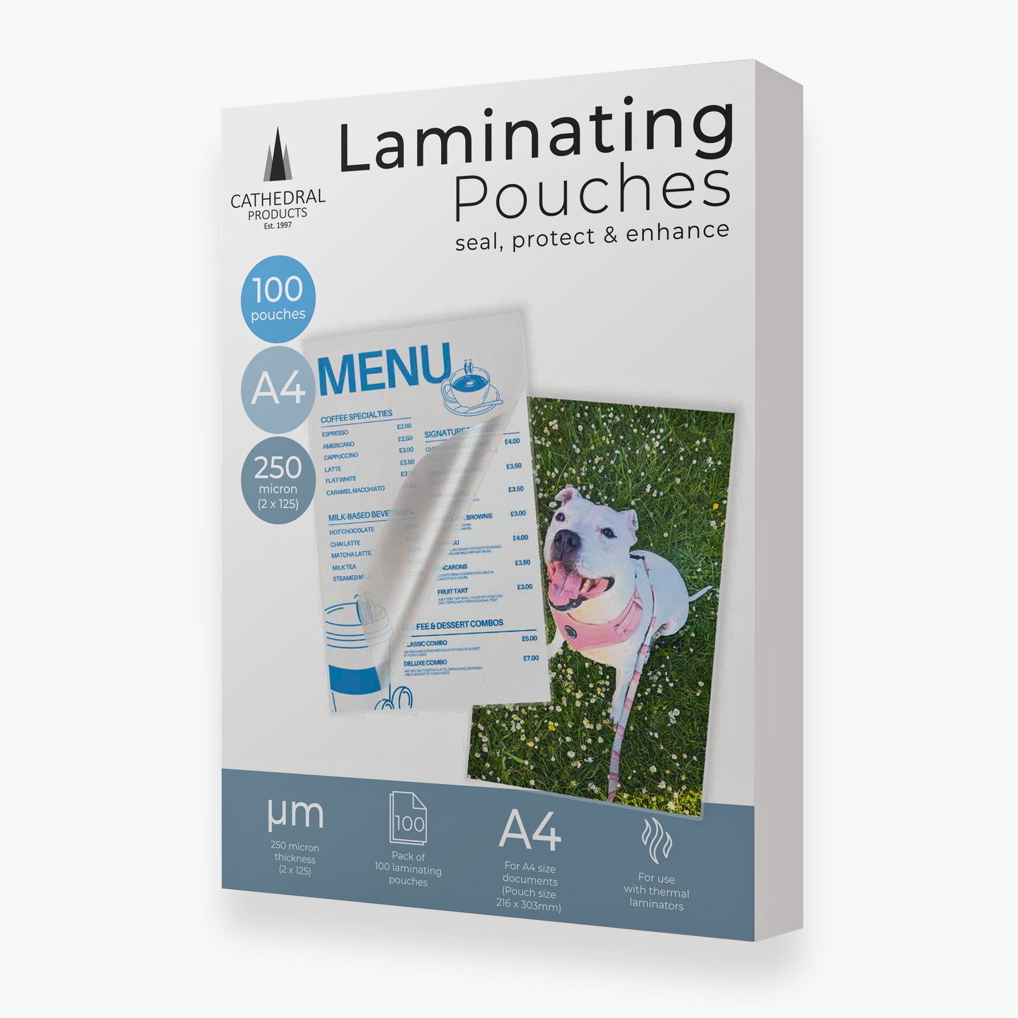 A4 Gloss Laminating Pouches 250 Micron
