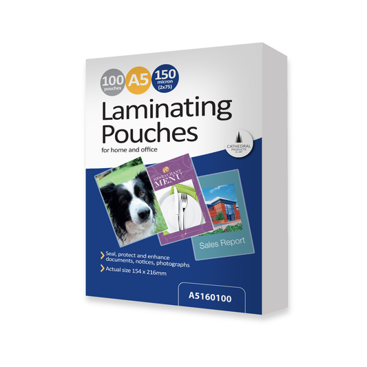 A5 150 Micron Laminating Pouches - Pack of 100