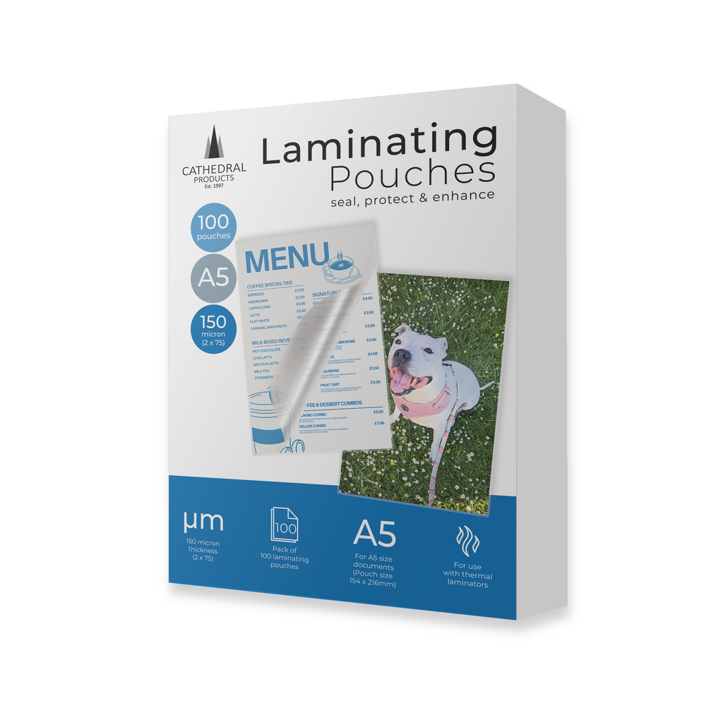 A5 150 Micron Laminating Pouches - Pack of 100