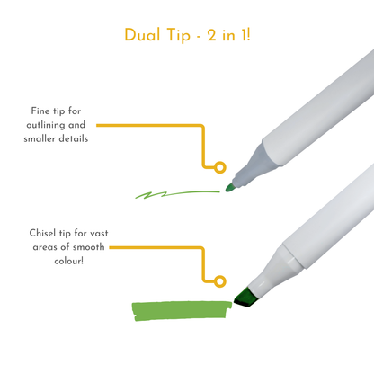 Dual Tip Art Marker Pens Set