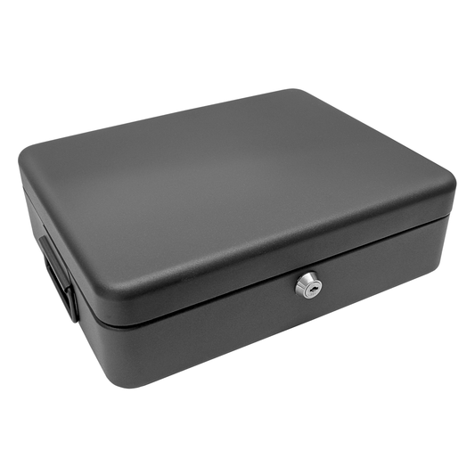 12 Inch Black Lockable Security Box with Bolt Down Kit