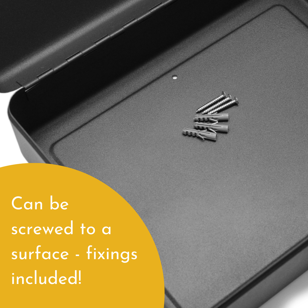 12 Inch Black Lockable Security Box with Bolt Down Kit