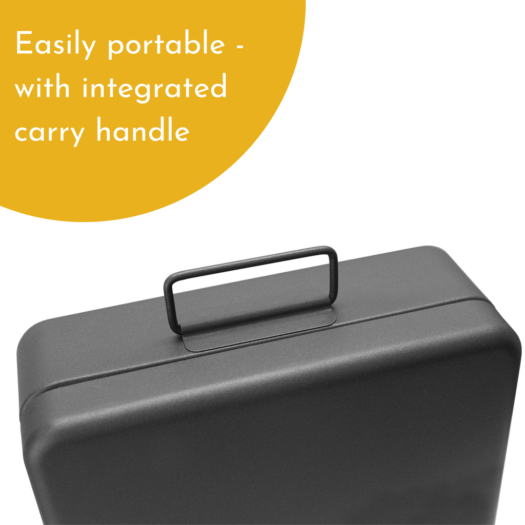 12 Inch Black Lockable Security Box with Bolt Down Kit