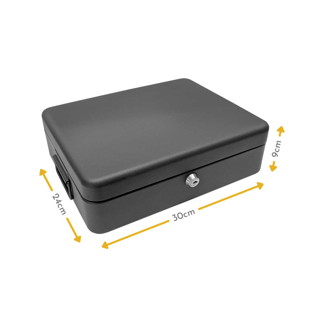 12 Inch Black Lockable Security Box with Bolt Down Kit