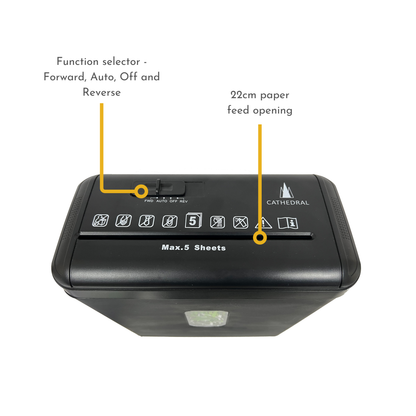 5 Sheet Cross Cut Shredder with 8.5 Litre Bin