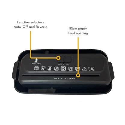 5 Sheet Strip Cut Shredder with 8.5 Litre Bin