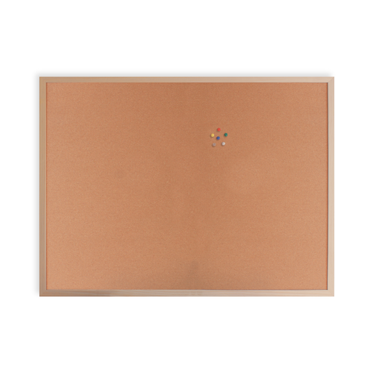 60cm x 80cm Cork Notice Board with Wooden Frame