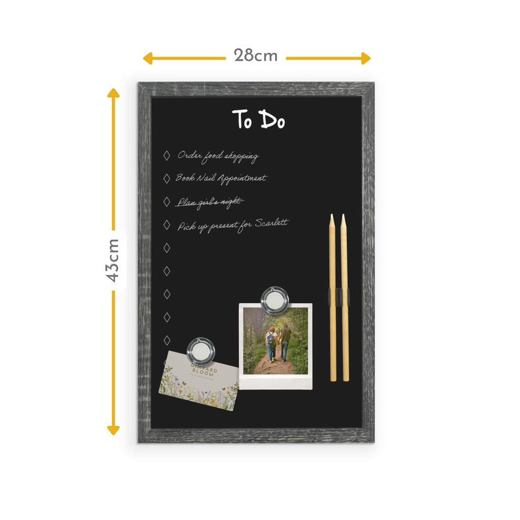 Charcoal Frame Magnetic "To Do" Chalk Board - 28 x 43 cm